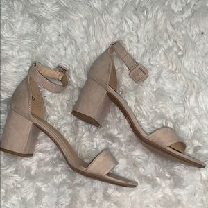 Suede Nude Heeled sandals